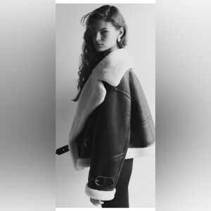 Shoreditch Ski Club Women's Shearling Lined Leather Daia jacket